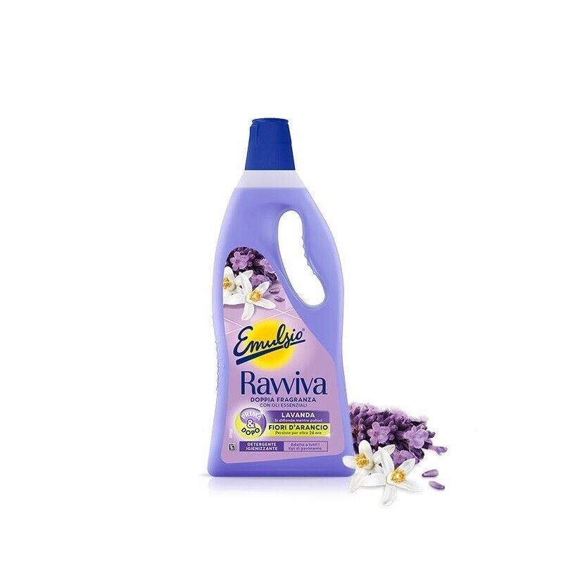 SET 3 EMULSIO PAVIMENTI LIQUIDO 1LT RAVVIVA LAVANDA E FIORI D'ARANCIO