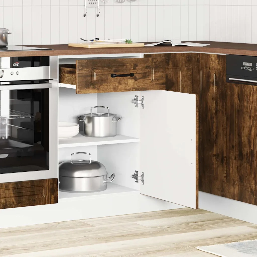 vidaXL Base da Cucina Kalmar Rovere Fumo in Legno Multistrato