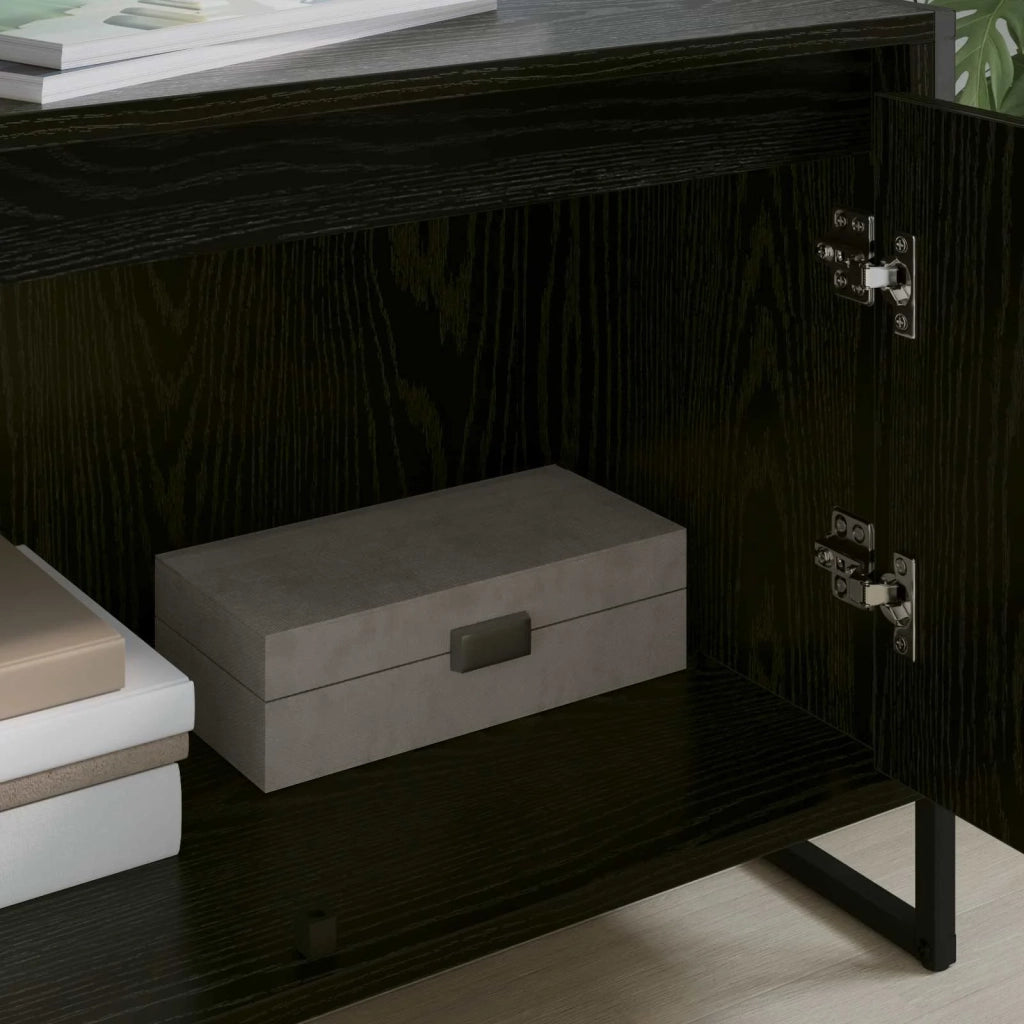 Mobile TV Rovere Nero 140 x 36 x 49.5 cm Legno multistrato 886510