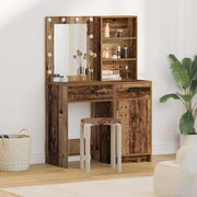 Set di 2 pezzi per toeletta con LED in legno vecchio e legno ingegnerizzato
