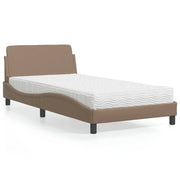 Letto con Materasso Dover Cappuccino 100x200cm Similpelle