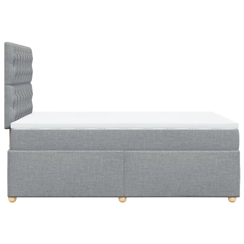 Giroletto a Molle con Materasso Grigio Chiaro 120x190cm Tessuto