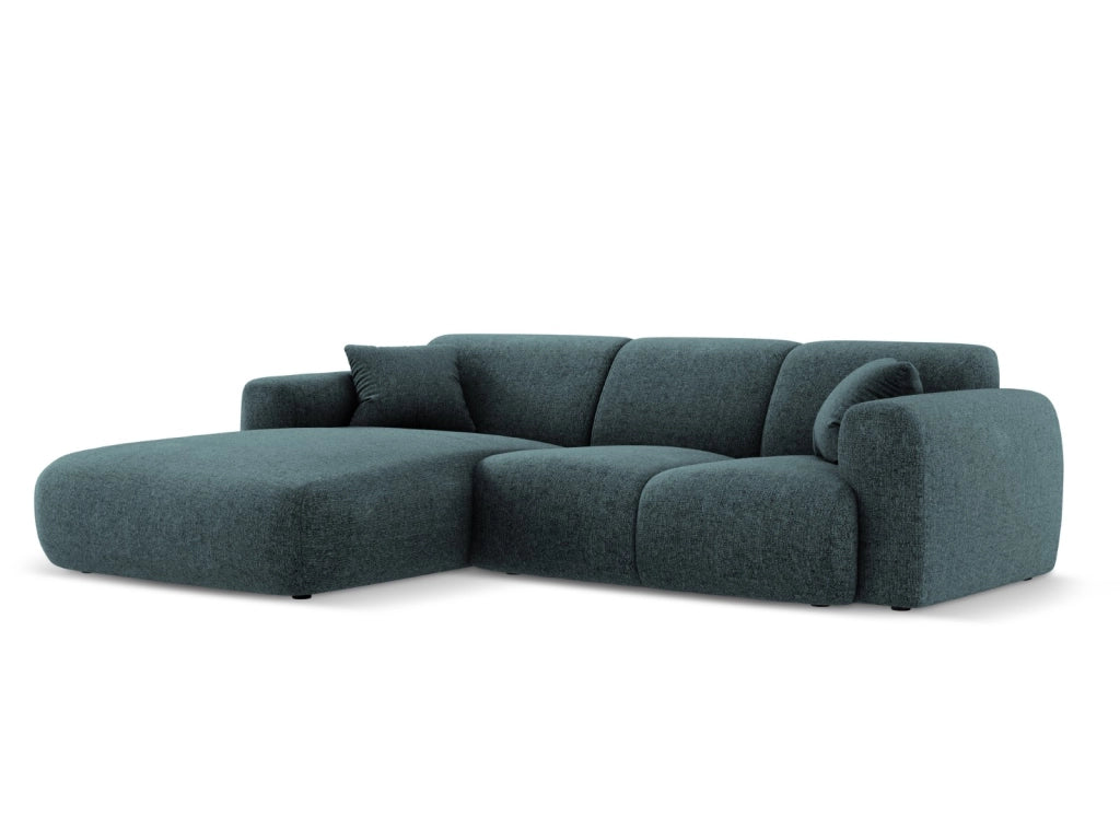 Cosmopolitan Design - Divano angolare sinistro "Nolio" 4 posti in ciniglia petrolio 