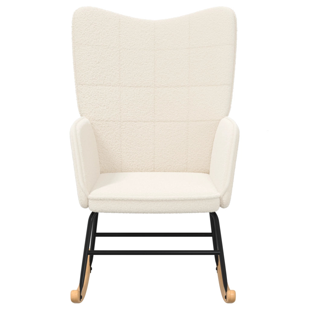 Poltrona Rilassante  in Tessuto Simil Lana Riccio Crema