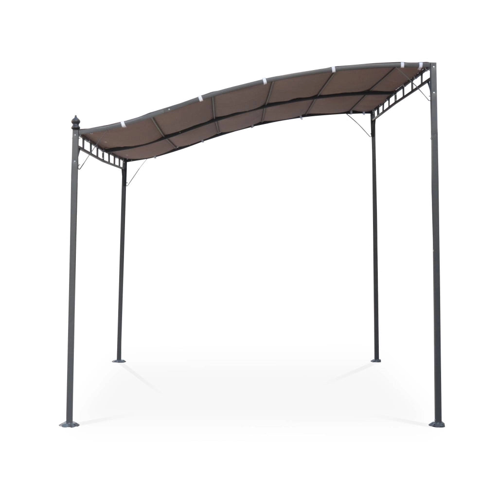 Pergola a parete struttura in acciaio 3x2,5 m  con tetto in tessuto,