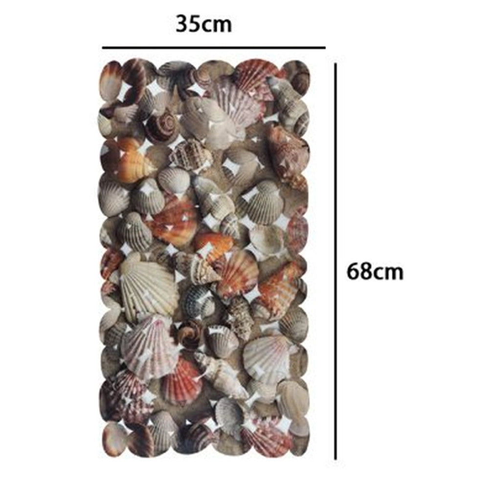 Trade Shop - Tappeto Antiscivolo Tappetino A Sassi Con Tema Marino Per Vasca Bagno Doccia 35x68cm 10787 -