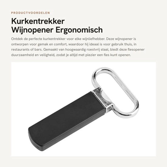 Apri-bottiglia Premium in Acciaio Inossidabile - Flessenopener - Wijnopener - Design Ergonomico - Custodia Protettiva - Uso Sostenibile - Flesopener