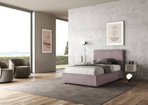 Letto 1 Piazza e Mezzo 120x200 cm con Rete e Contenitore Mika Glicine