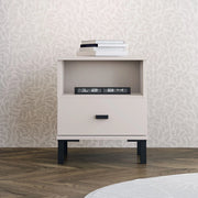Ghadam, Comodino un Cassetto, 39x35x45h cm Bianco Crema