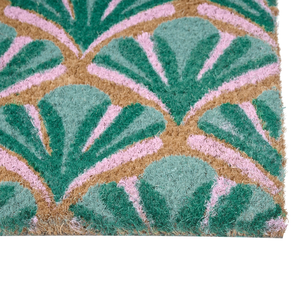 Zerbino in fibra di cocco verde con fondo antiscivolo 40 x 60 cm Zerbino decorativo antiscivolo di benvenuto