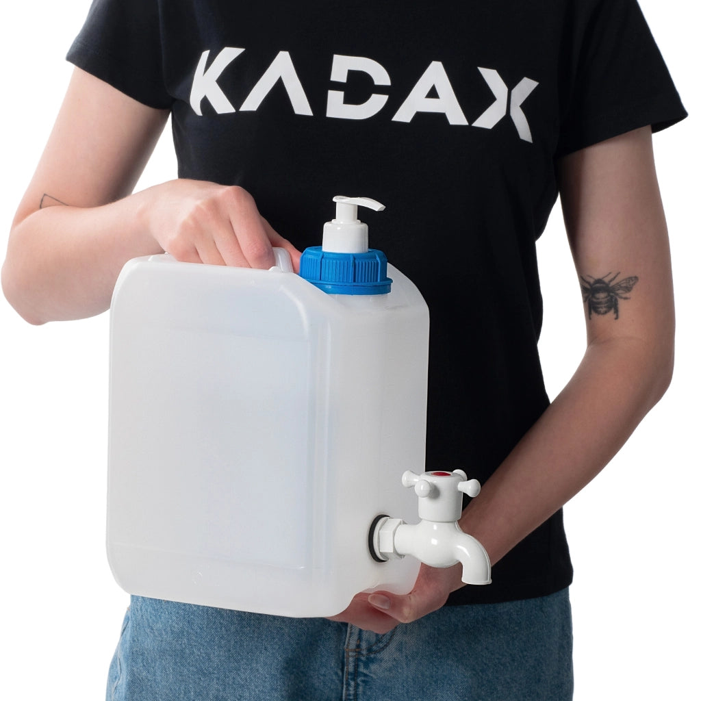 Contenitore per acqua KADAX per lavabo, dispenser di sapone liquido da 5 litri con rubinetto