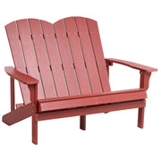Panchina da giardino in legno plastico rosso 2 posti Mobili da giardino tradizionali