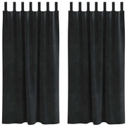 Tende Oscuranti | Tende Blackout 2 pz Nero 140 x 175 cm Velluto