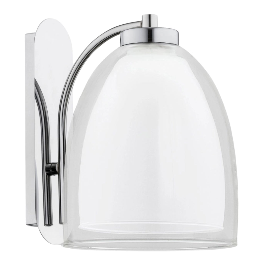 Applique RONDA cromata decorativa con vetro 1xE27 15W Alfa