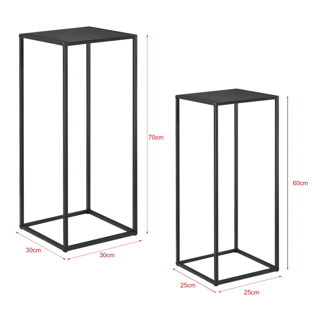 Set di 2 tavoli alti in metallo nero opaco 03_0005785