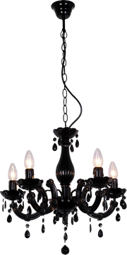 Lampadario Magnolia rococò nero 5xE14 Zuma Line RLD94016-5B