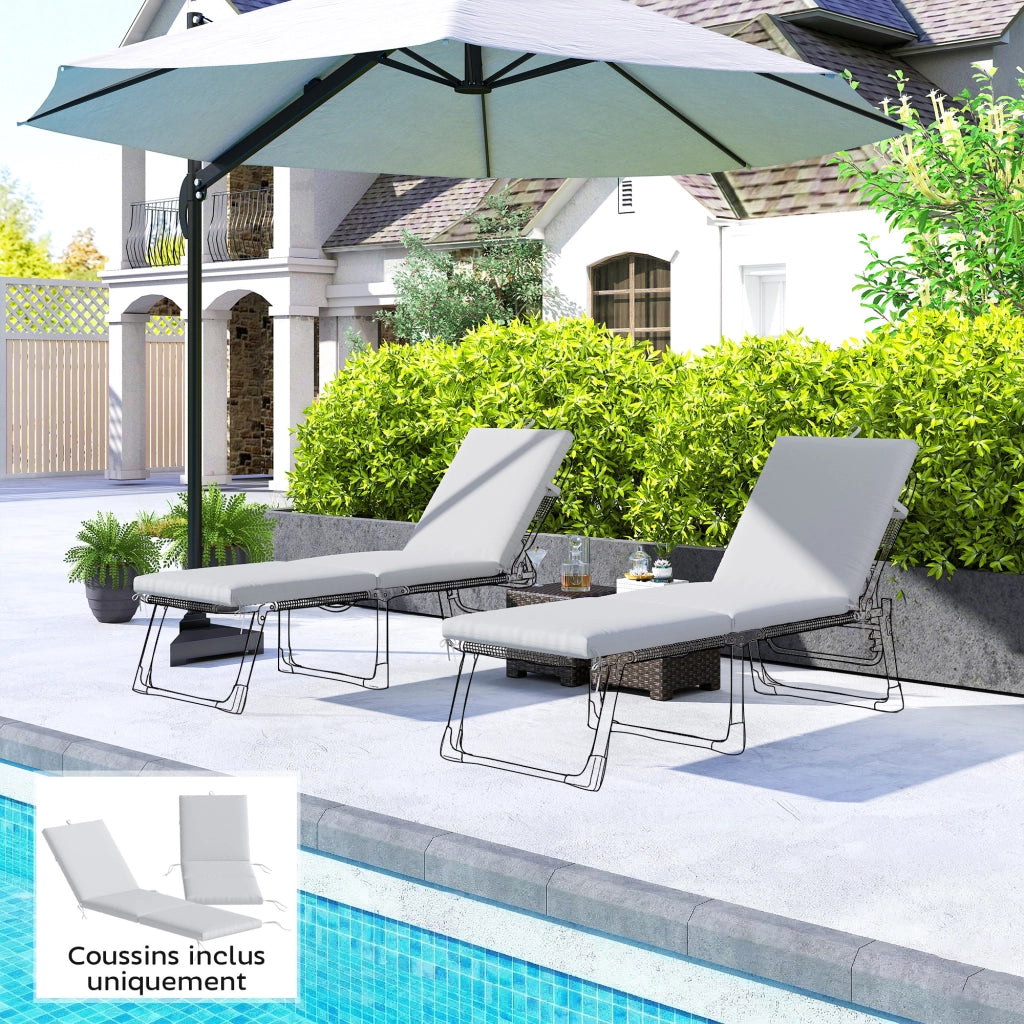 Cuscini Chaise Longue ¨C zephmum ¨C Grigio Chiaro 182x53x6cm
