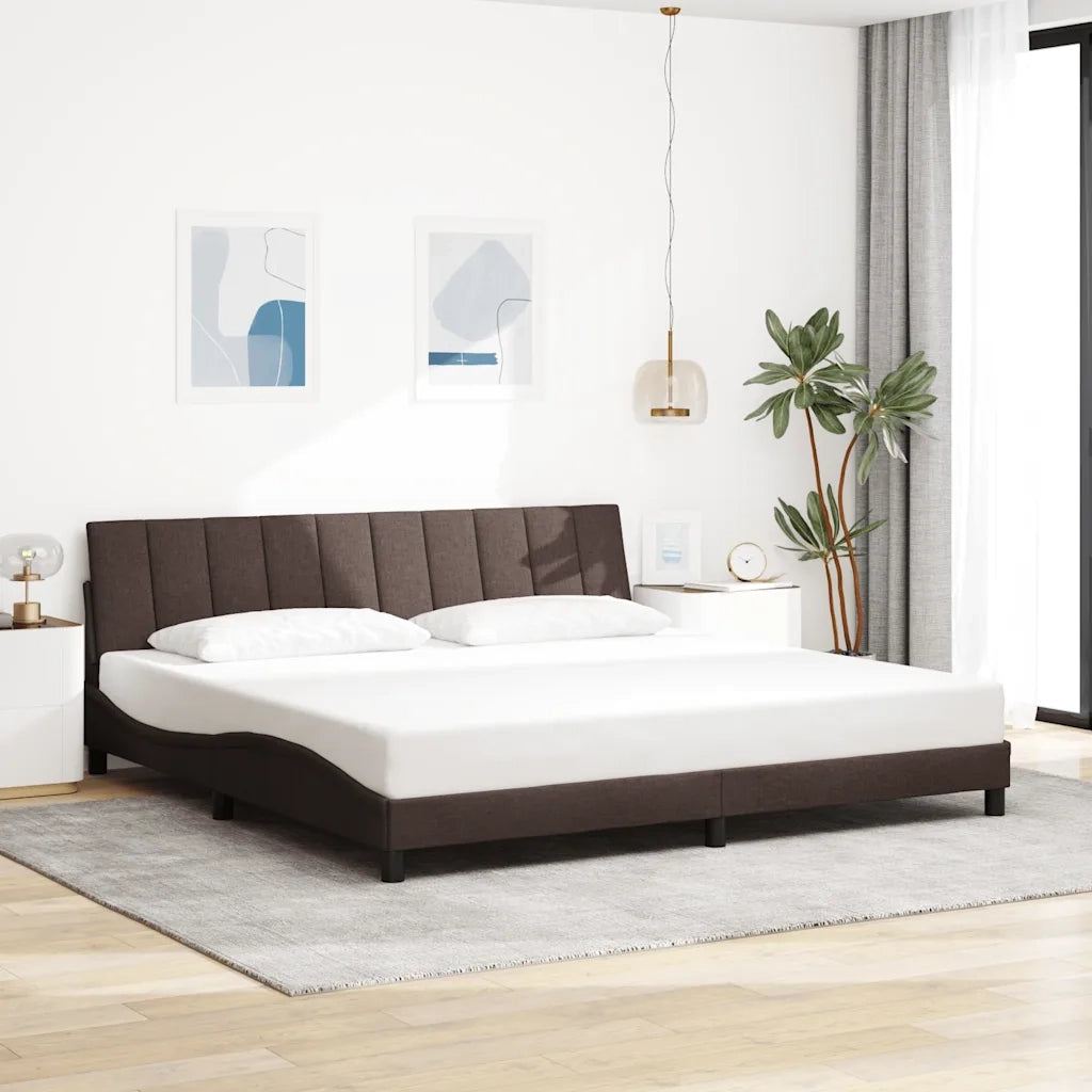 Giroletto senza Materasso Hanko Marrone Scuro 200x200 cm in Tessuto