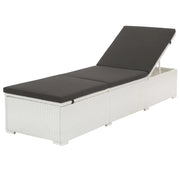 Lettino Prendisole con Cuscino in Polyrattan Bianco cod mxl 10098