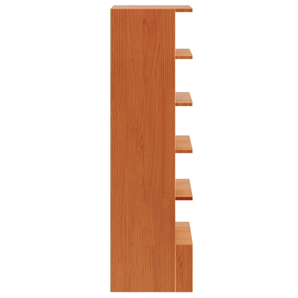Scarpiera | Mobile per scarpe Marrone Cera 52x30x104 cm Legno Massello di Pino