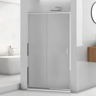 Porta doccia nicchia 150 cm cromato scorrevole con vetro stampato  Tay