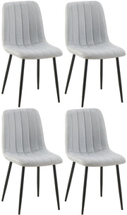 Set di 4 sedie Dijon grigio,Tessuto