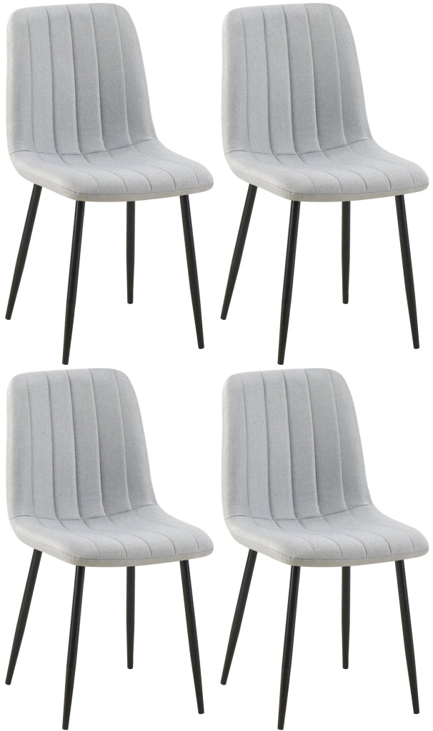 Set di 4 sedie Dijon grigio,Tessuto