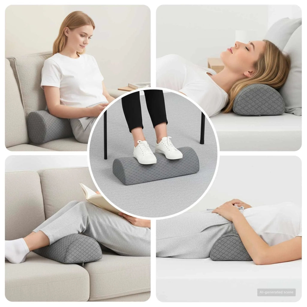 Cuscino per Gambe Grigio 52 x 20 x 11 cm Schiuma Memory CFW5688250