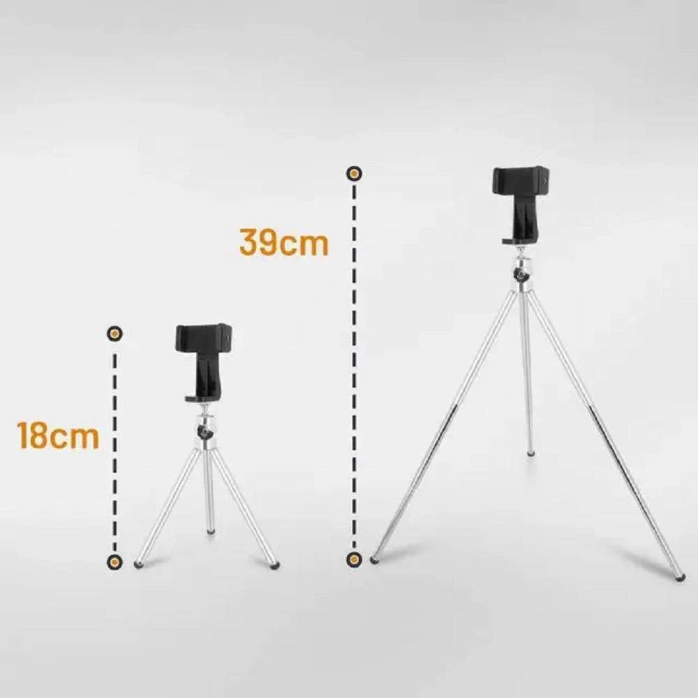 Trade Shop - Treppiede Ruotabile A 360° Tripod A 3 Sezioni Telescopico Per Smartphone Hd-3057 -