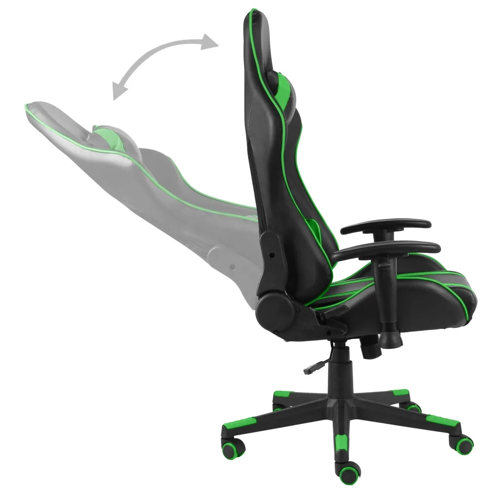 Sedia da Gaming | Sedia da e-sports Girevole Verde in PVC