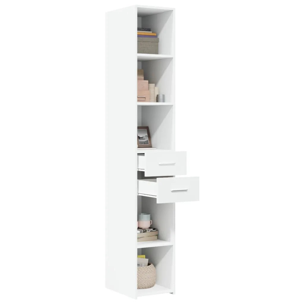 vidaXL Credenza Bianca 30x42,5x185 cm in Legno Multistrato
