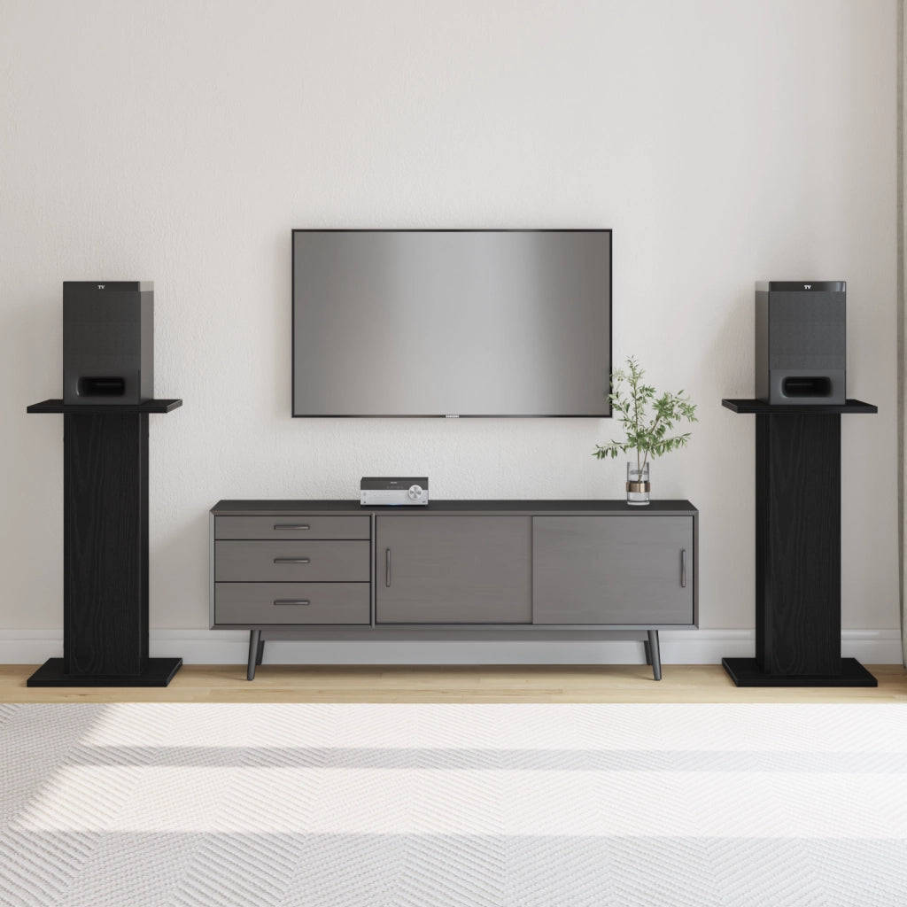 Supporti per altoparlanti  2 pz Rovere Nero 30x30x60 cm Legno ingegnerizzato