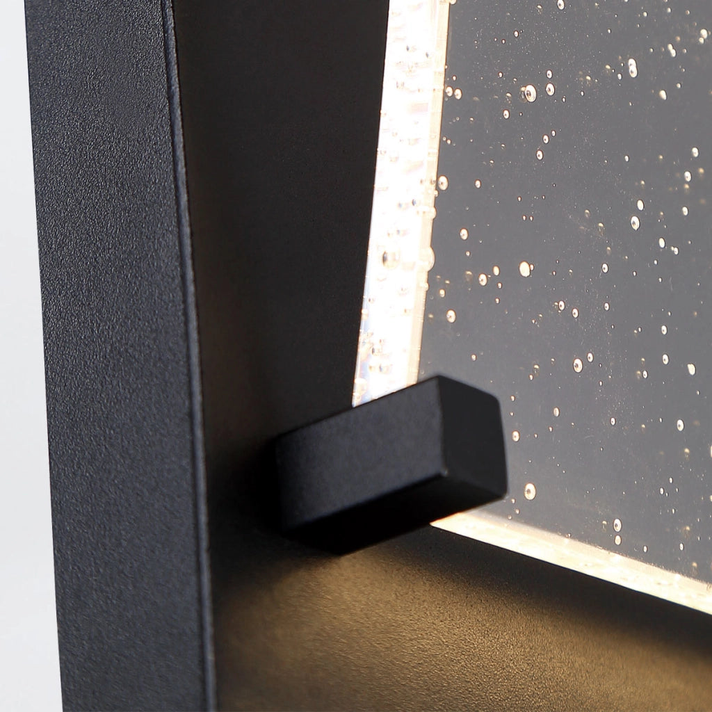 Applique esterna Kabo nera vetro granulato LED 6W IP44 Quintiesse