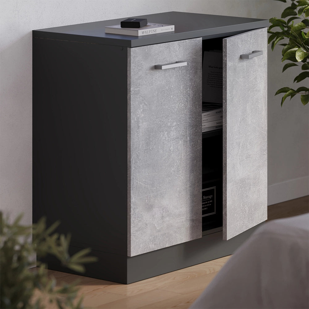 Mobile per mansarda Rion Calcestruzzo/Antracite 80 x 83.8 cm senza inclinazione con 2 ante Vicco