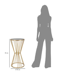 Tavolino Super 40x80x40 cm in Ferro e MDF Oro