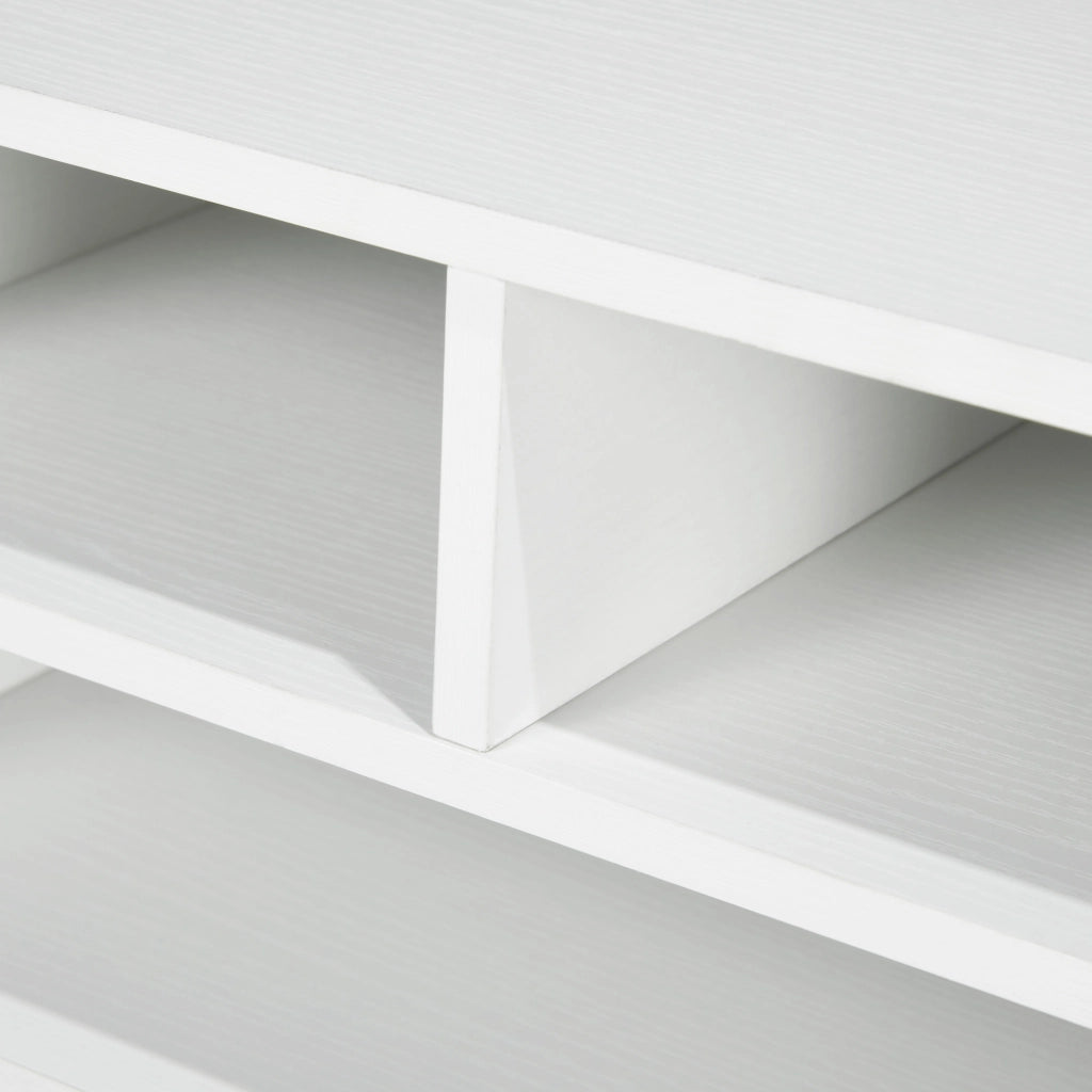 Mobile Porta Stampante con 3 Ripiani a 2 Livelli 47x40x22,5 cm in Truciolato Bianco