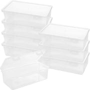Set di 8 pennelli in plastica trasparente con coperchio e chiusura a vite, organizzatore per ufficio, pennello per ufficio, 19 x 9 x 6 cm