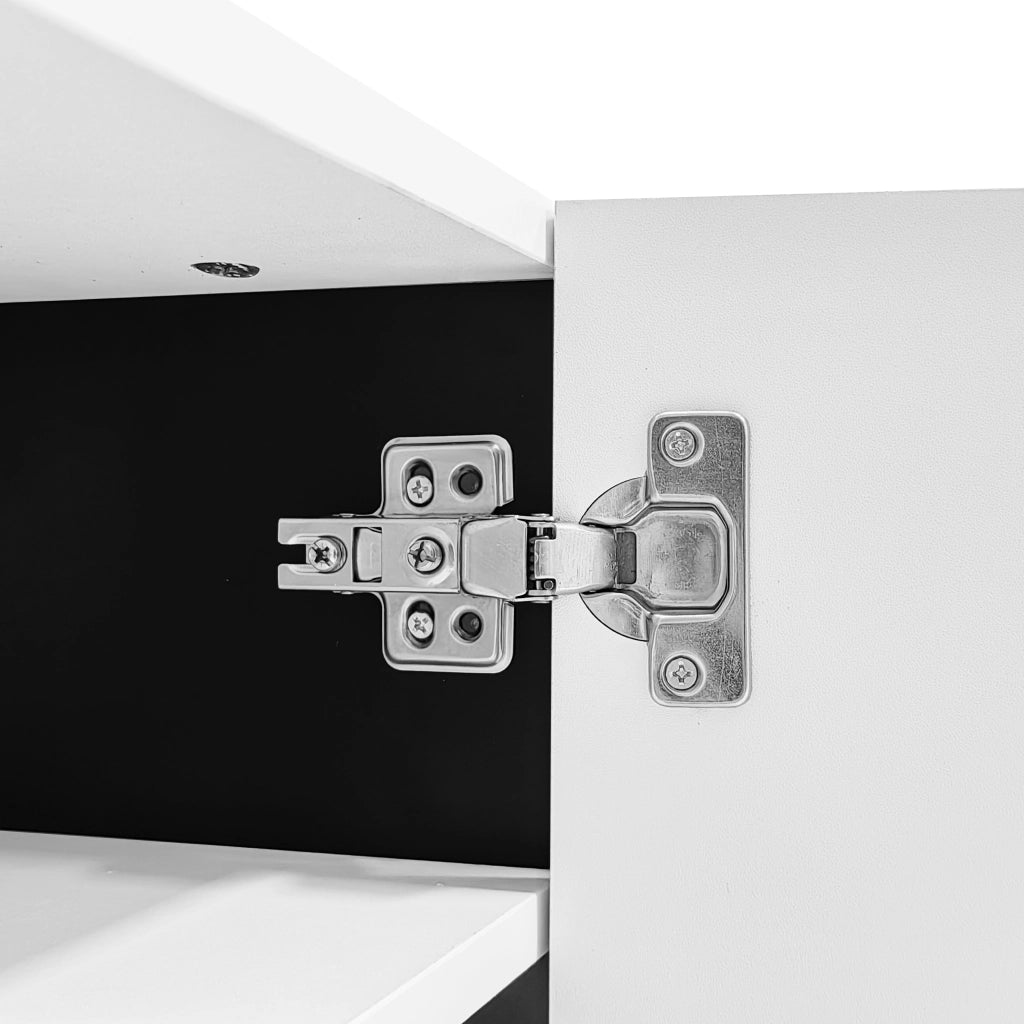 OKWISH Mobile TV con 3 Ante e 2 Cassetti, Cerniere Ammortizzate, per Soggiorno, MDF, Nero e Bianco, 190 x 35 x 45 cm