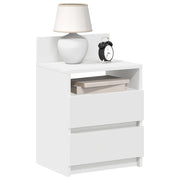 Comodini 2 pz con 2 Cassetti-Set di 2 Tavolino da notte Bianchi 40x33x60 cm