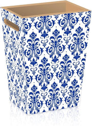 Cesta di imballaggio in legno reale - stile Chinoiserie - 1 pezzo - Blu e bianco