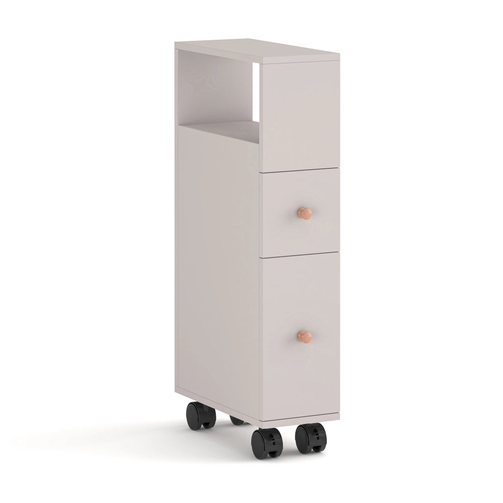 Mobile da Bagno Broreynna a Rotelle con 2 Cassetti 66 x 15 x 33 cm - Avena Oatmeal [en.casa]