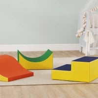 Set di 3 Blocchi di Costruzioni Morbide in Schiuma per Bambini per Casa e Scuola, 141x45,7x20,3 cm, Giallo