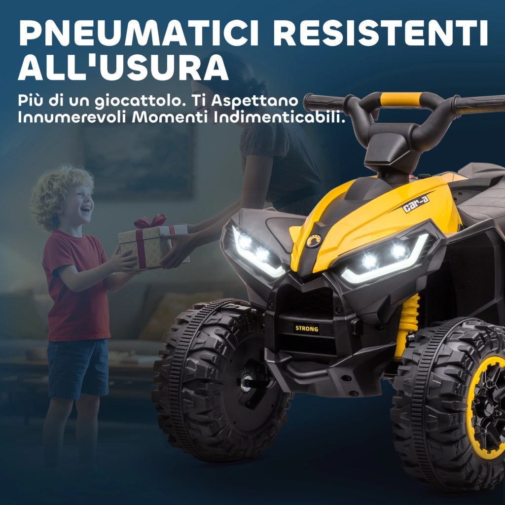 Quad Elettrico Bambini 12V ¨C zephmum ¨C Giallo con Fari LED