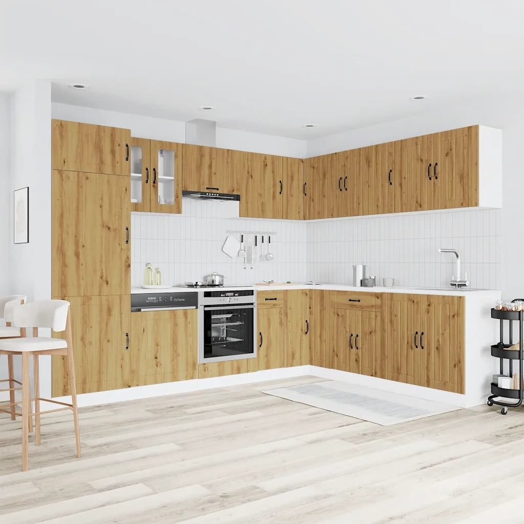 Set Mobili da Cucina 14 pz Lucca Rovere Artigianale Truciolato 3314990