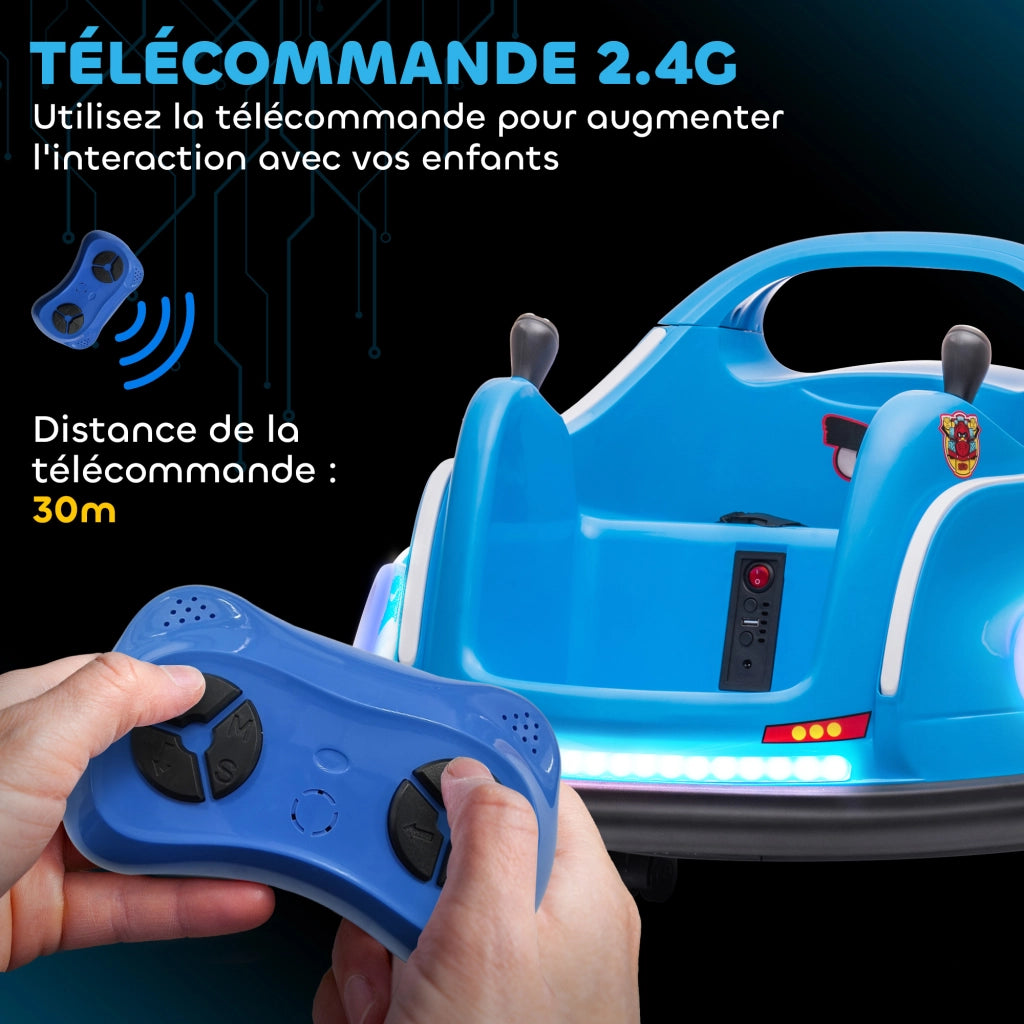 Auto Tamponneuse Elettrica Bambini 12V Angry Bird ¨C zephmum ¨C Blu 73x73x44 cm