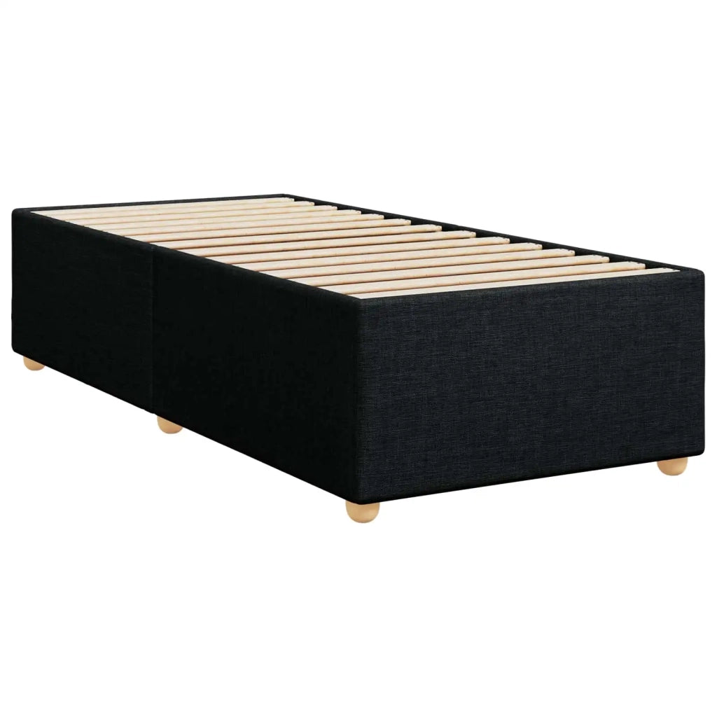 Letto box spring con materasso Nero 100 x 200 cm Tessuto 3453818