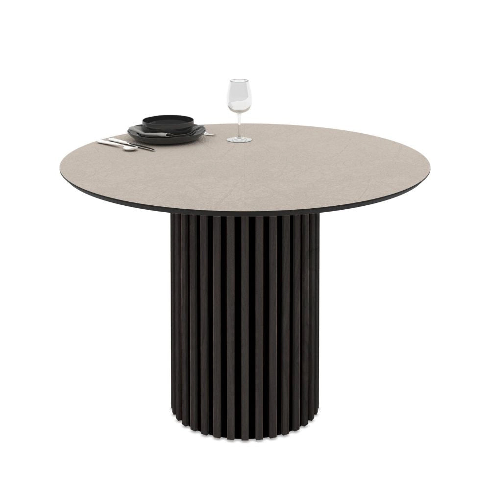 Tavolo rotondo Olympus piano cashmere 110x110x76H
