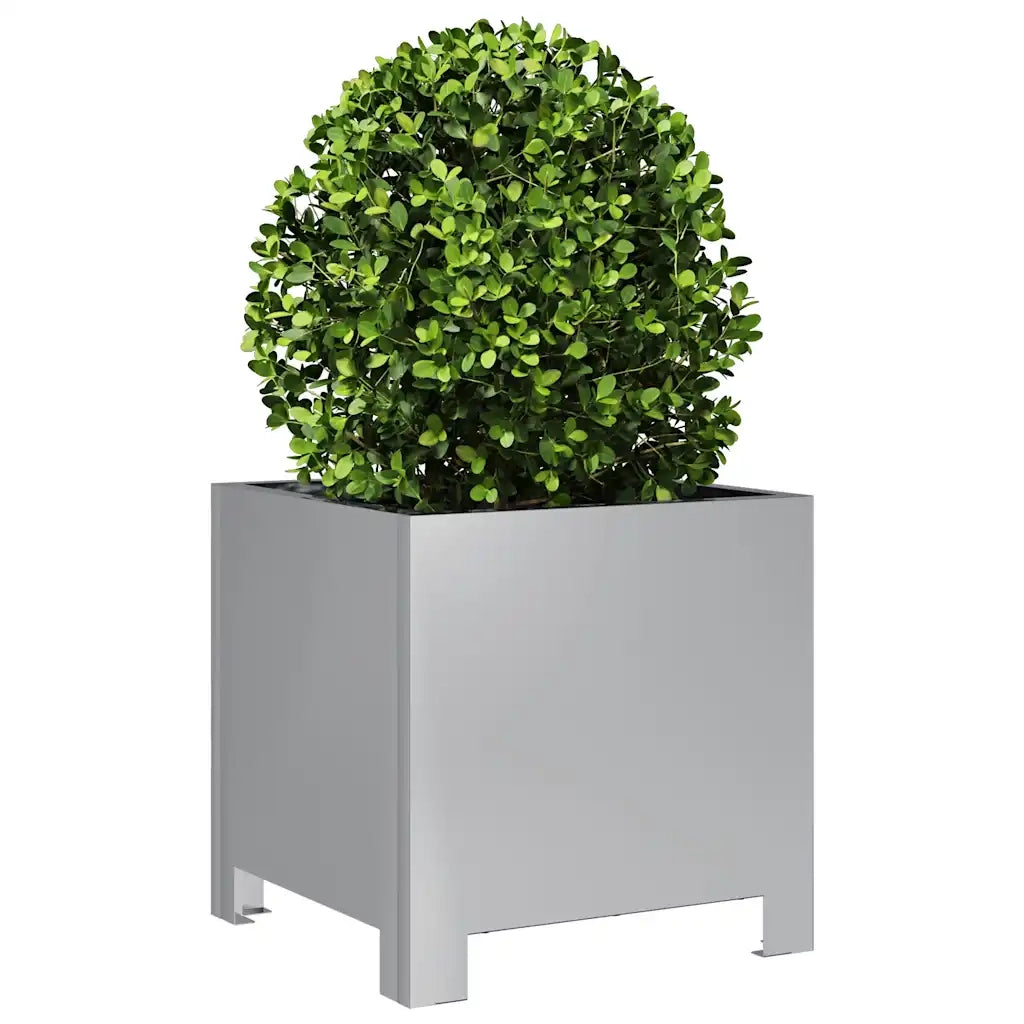 Fioriera da Giardino-Vaso da Esterno 30x30x30 cm Acciaio Zincato 253269