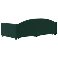 Divano Letto Estraibile Cassetti Verde Scuro 90x200cm Velluto 3197351