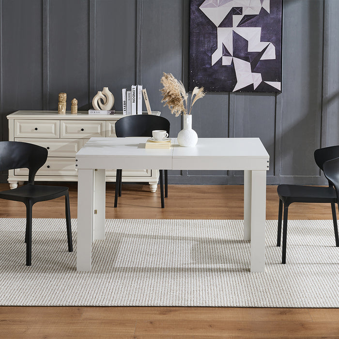 Tavolo da Pranzo Allungabile 120-200x80x76 cm in Legno Bianco